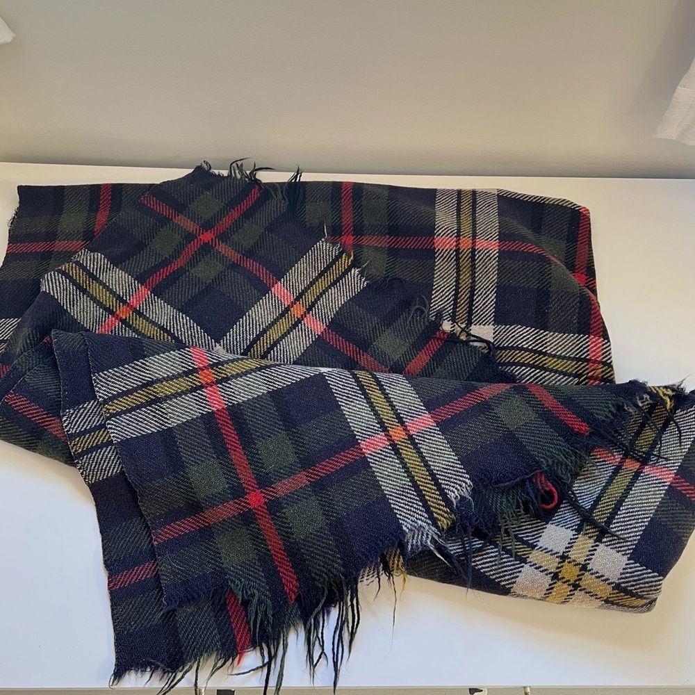 Vintage Wool Plaid Blanket Tartan Throw Picnic Lakehouse Cottage Cabin
